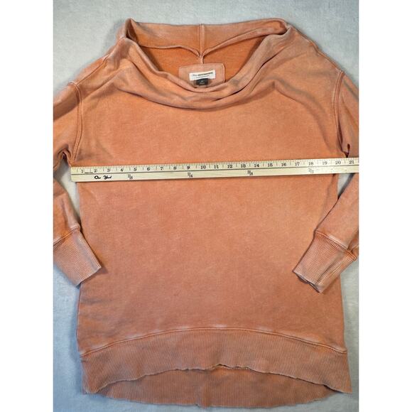 Pilcro Anthropologie Orange Coral Top Cowl Neck Slouchy Long Sweatshirt S M - Picture 8 of 9